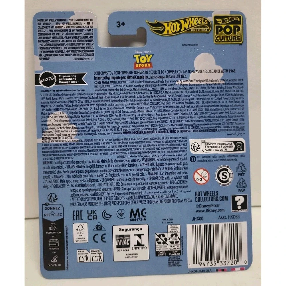 New Hot Wheels Premium Pop Culture 2026 Toy Story RC~ Car Disney Pixar Toy Car